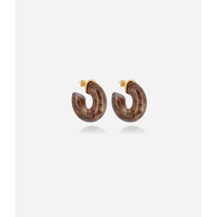 Boucles d'oreilles Marble Marron