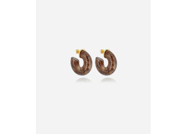 Boucles d'oreilles Marble Marron